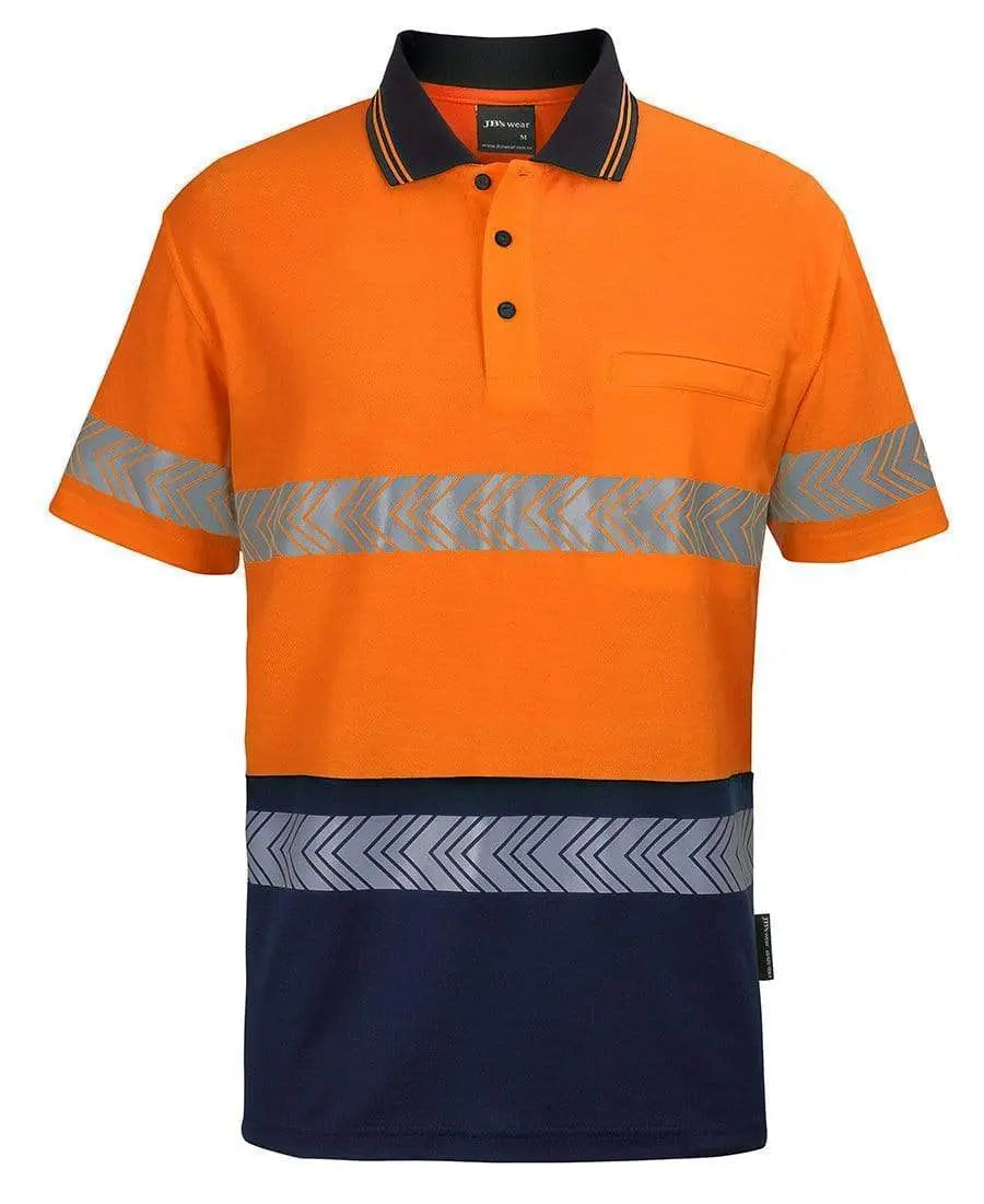 Jb's Hv S/s D+n C/back Segmented Tape Polo 6HMSS Metro Workwear.